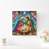 Mary And Joseph Adoring Baby Jesus