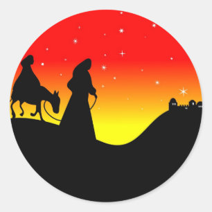 Mary and Joseph Classic Round Sticker
