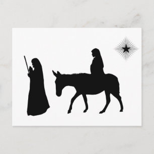 Mary And Joseph Silhouette Postcard