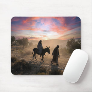 Mary and Joseph Traveling On a Dusty Road Mouse Mat