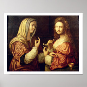 Mary and Martha (oil on panel) Poster