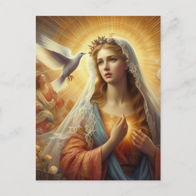 Mary and the White Dove Postcard (Front)