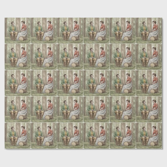 Mary and Tom in "The Other Bennet Sister" Wrapping Paper (Flat)