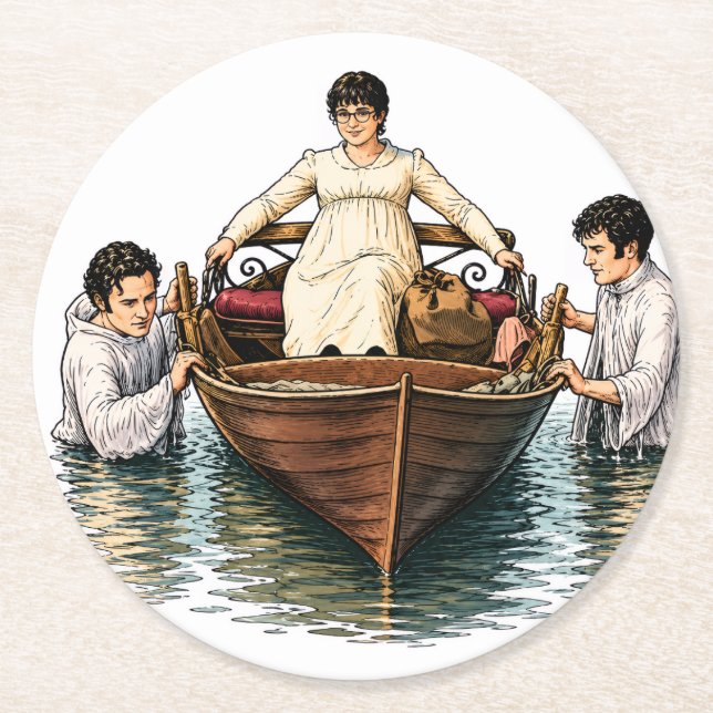 Mary Bennet's Ultimate Boat Ride  Round Paper Coaster (Front)