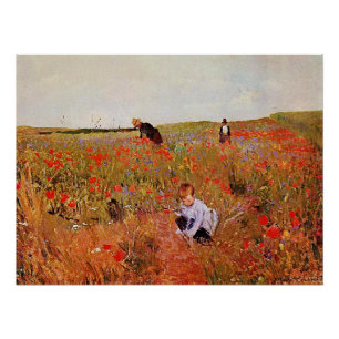 Mary Cassatt artwork, Red Poppies,  Poster