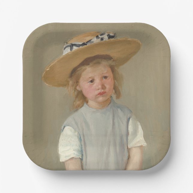 Mary Cassatt - Child in a Straw Hat Paper Plate (Front)