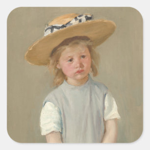 Mary Cassatt - Child in a Straw Hat Square Sticker