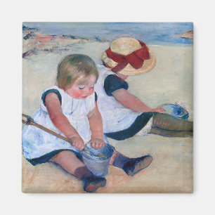 Mary Cassatt Children Playing on the Beach 1884  Magnet