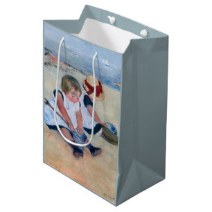 Mary Cassatt Children Playing on the Beach 1884 Medium Gift Bag