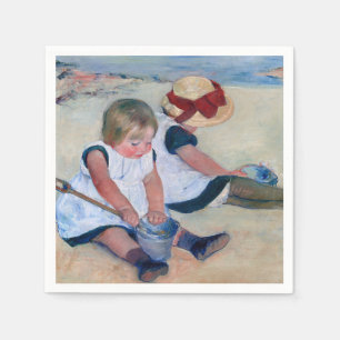 Mary Cassatt Children Playing on the Beach 1884 Napkin