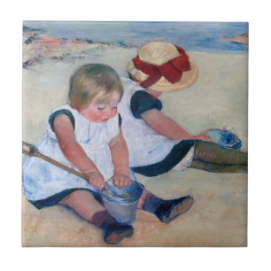 Mary Cassatt Children Playing on the Beach 1884  Tile