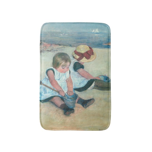 Mary Cassatt - Children Playing on the Beach Bath Mat (Front Vertical)