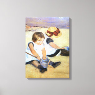 Mary Cassatt Children Playing on the Beach Canvas Print
