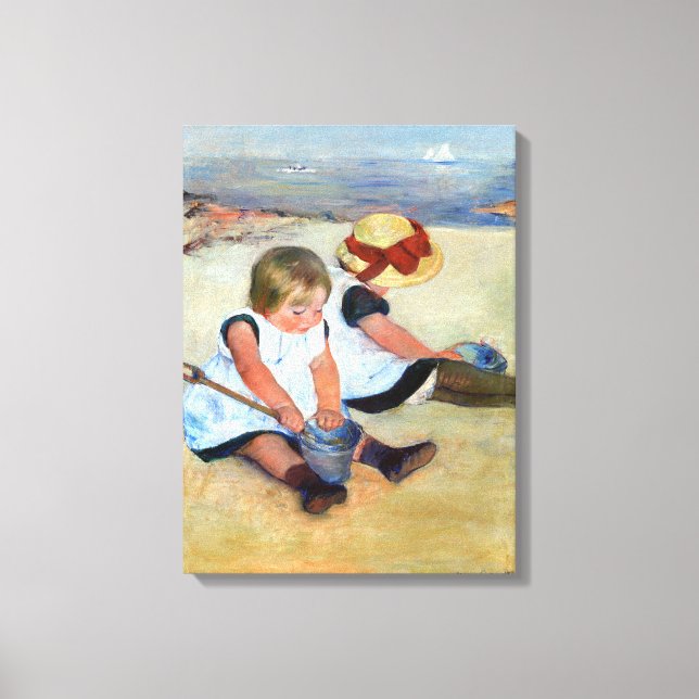 Mary Cassatt Children Playing on the Beach Canvas Print (Front)