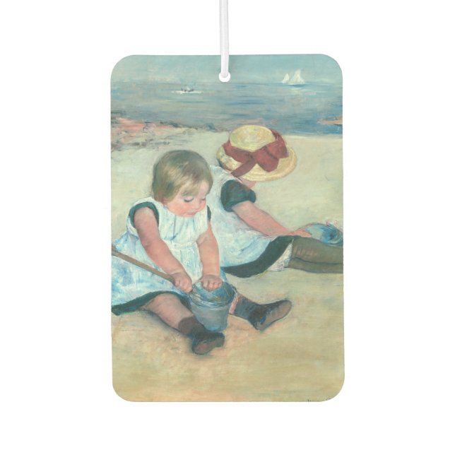 Mary Cassatt - Children Playing on the Beach Car Air Freshener (Front)