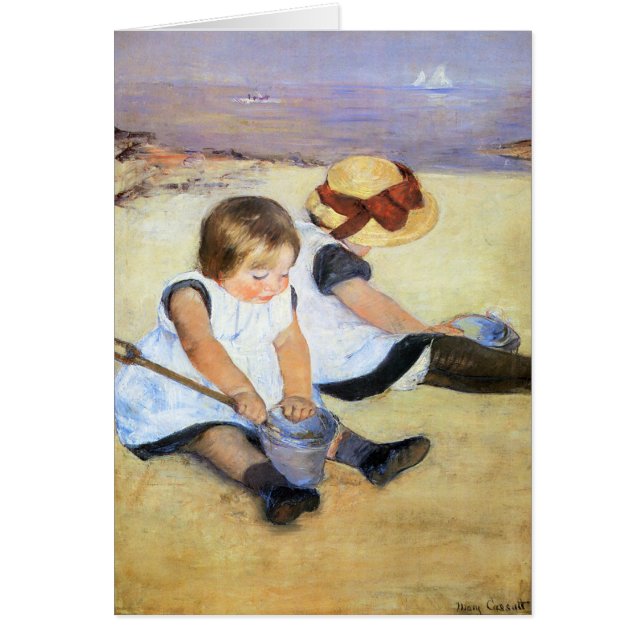 Mary Cassatt Children Playing on the Beach Card (Front)