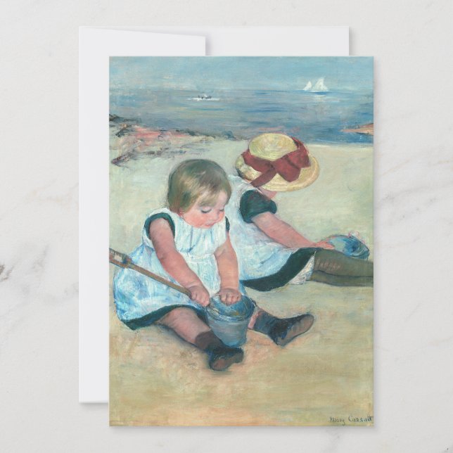 Mary Cassatt - Children Playing on the Beach Invitation (Front)