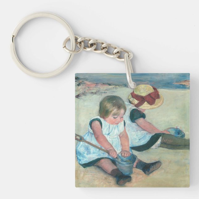 Mary Cassatt - Children Playing on the Beach Key Ring (Front)