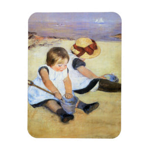 Mary Cassatt Children Playing on the Beach Magnet