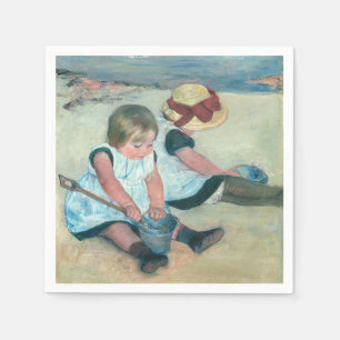 Mary Cassatt - Children Playing on the Beach Napkin