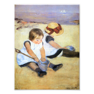 Mary Cassatt Children Playing on the Beach Print