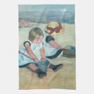 Mary Cassatt - Children Playing on the Beach Tea Towel