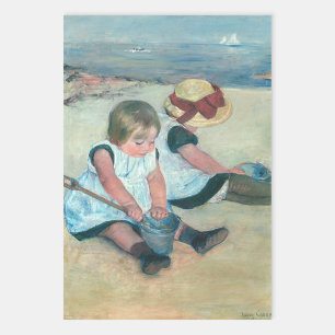 Mary Cassatt - Children Playing on the Beach Wrapping Paper Sheet