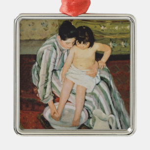 Mary Cassatt Child's Bath Impressionist Metal Tree Decoration
