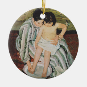 Mary Cassatt Child's Bath Painting Ceramic Tree Decoration