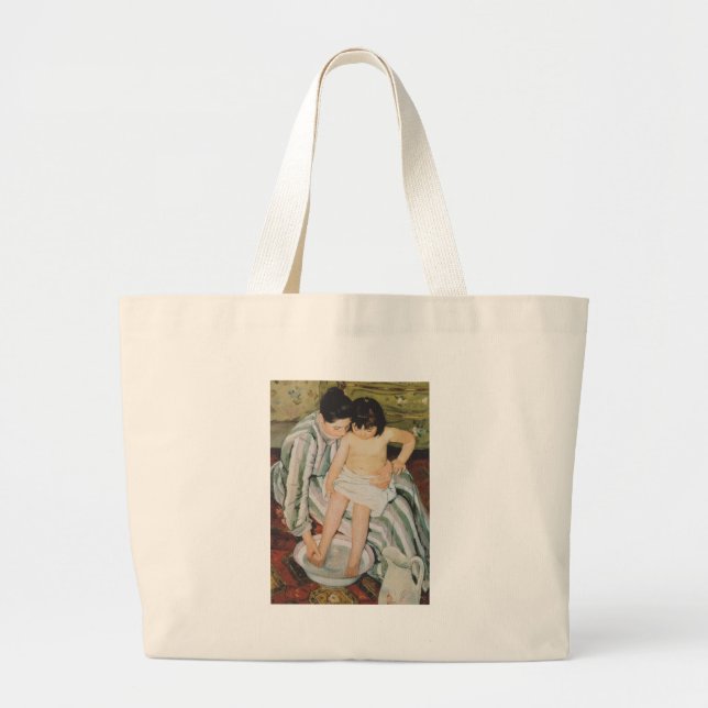 Mary Cassatt Child's Bath Painting Large Tote Bag (Front)