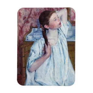 Mary Cassatt - Girl Arranging her Hair Magnet
