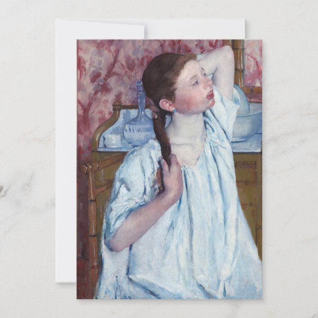 Mary Cassatt - Girl Arranging her Hair Thank You Card (Front)