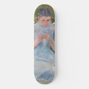 Mary Cassatt - Girl sewing in a Garden Skateboard