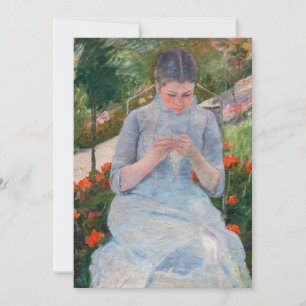Mary Cassatt - Girl sewing in a Garden Thank You Card