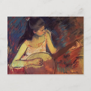 Mary Cassatt- Girl with a Banjo Postcard