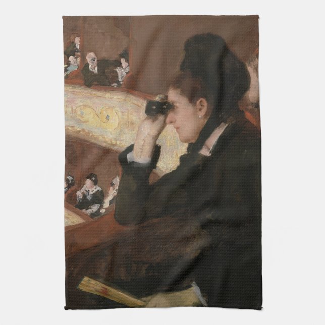 Mary Cassatt - In the Loge Tea Towel (Vertical)