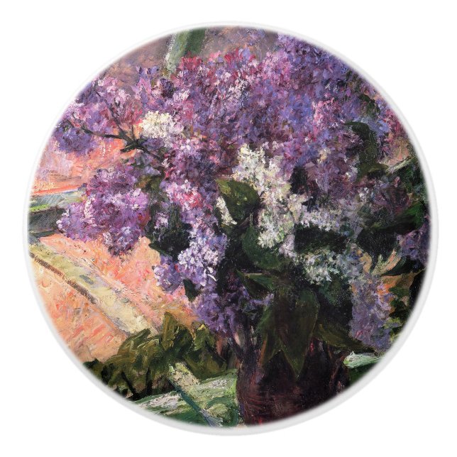 Mary Cassatt - Lilacs in a Window Ceramic Knob (Front)
