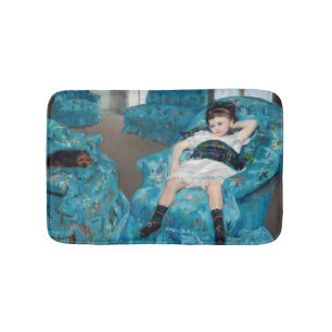 Mary Cassatt - Little Girl in a Blue Armchair Bath Mat