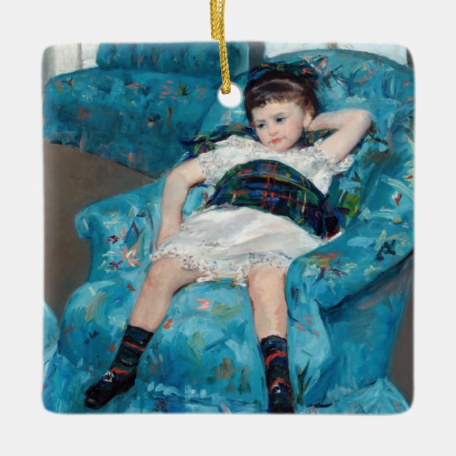 Mary Cassatt - Little Girl in a Blue Armchair Ceramic Ornament (Front)