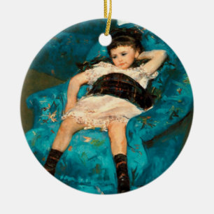 Mary Cassatt   Little Girl in a Blue Armchair Ceramic Tree Decoration