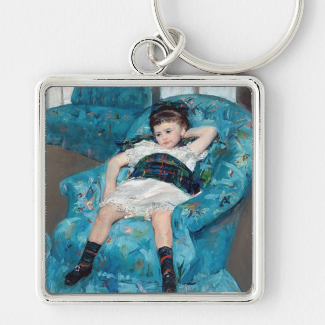 Mary Cassatt - Little Girl in a Blue Armchair Key Ring (Front)