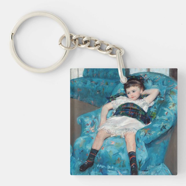 Mary Cassatt - Little Girl in a Blue Armchair Key Ring (Front)