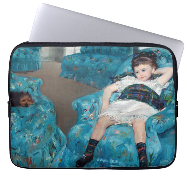 Mary Cassatt - Little Girl in a Blue Armchair Laptop Sleeve (Front)