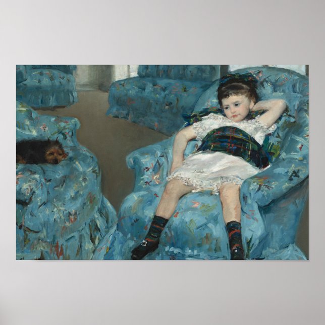 Mary Cassatt - Little Girl in a Blue Armchair Poster (Front)