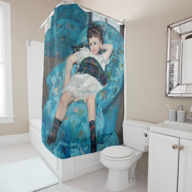 Mary Cassatt - Little Girl in a Blue Armchair Shower Curtain (In Situ)