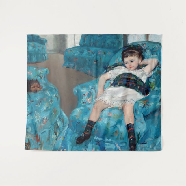 Mary Cassatt - Little Girl in a Blue Armchair Tapestry (Front (Horizontal))