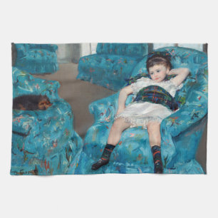 Mary Cassatt - Little Girl in a Blue Armchair Tea Towel