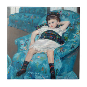 Mary Cassatt - Little Girl in a Blue Armchair Tile
