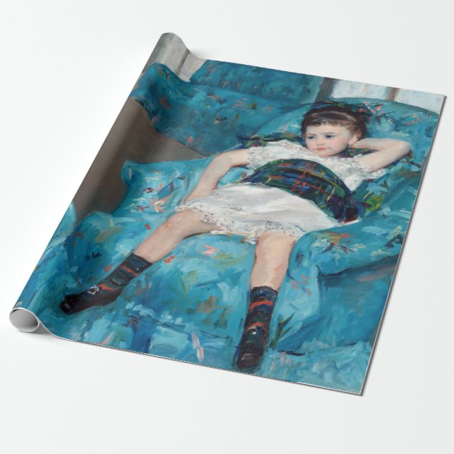 Mary Cassatt - Little Girl in a Blue Armchair Wrapping Paper (Unrolled)