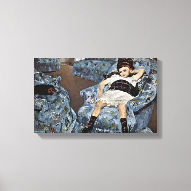 Mary Cassatt - Little girl in blue armchair Canvas Print (Front)